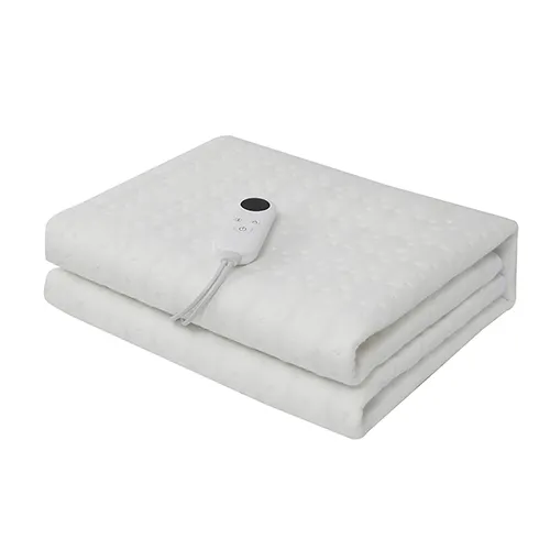 White Dotted Polyester Electric Under Blanket