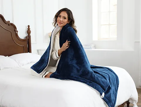 Manta eléctrica de franela Sherpa